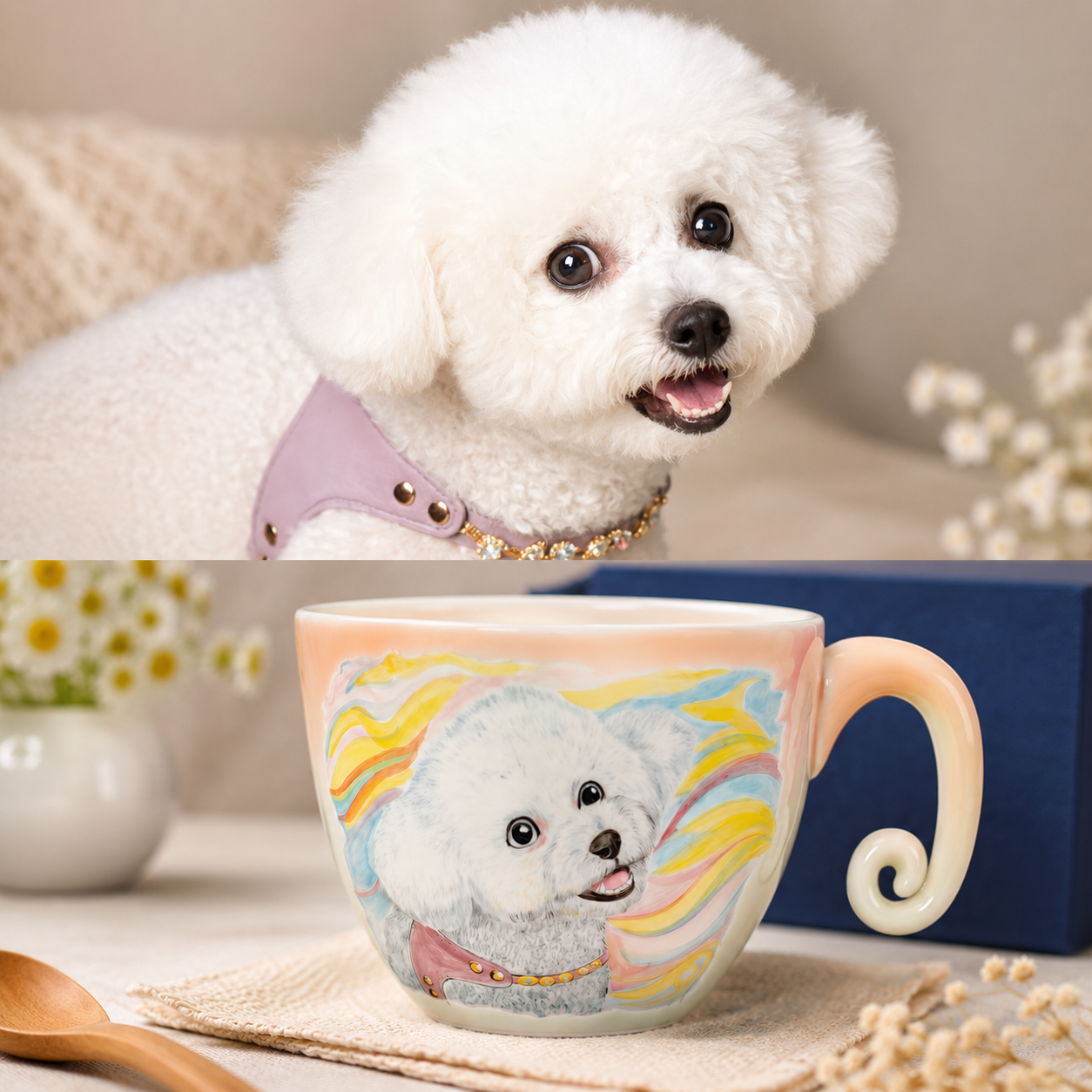 Custom Hand-Painted Pet Portrait Mug