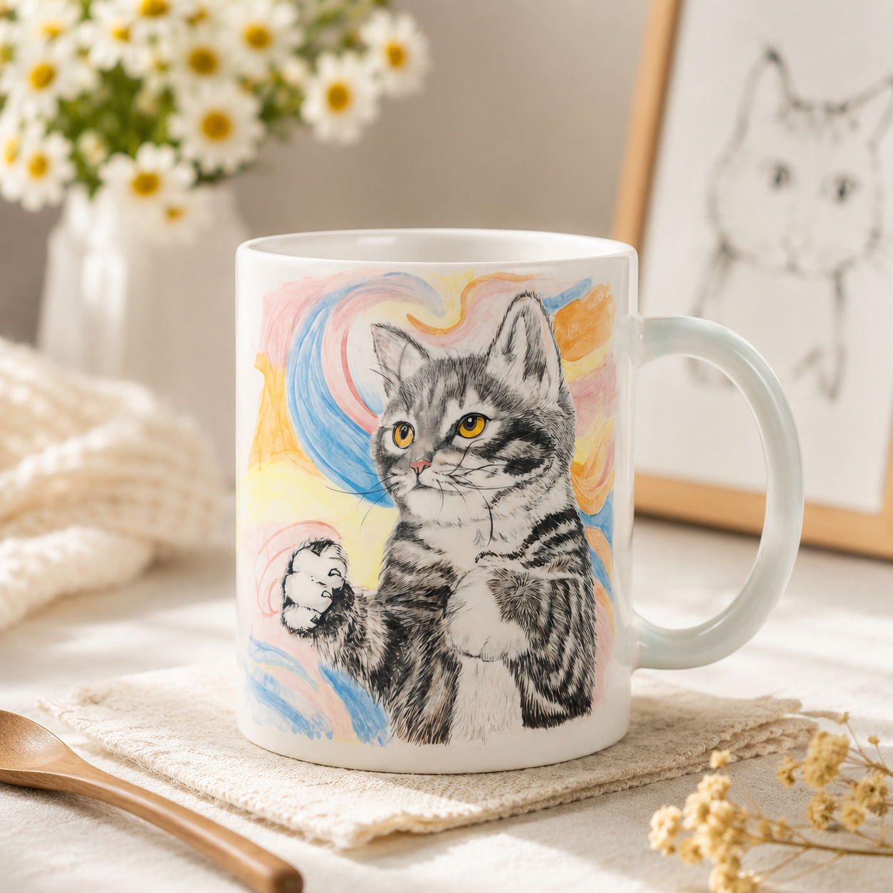 Custom Hand-Painted Pet Portrait Mug