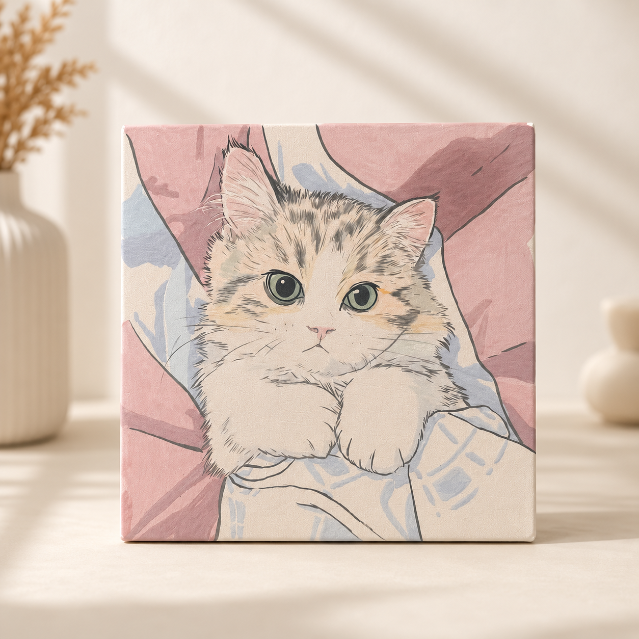 Custom Hand-Painted Porcelain Pet Portrait Tile