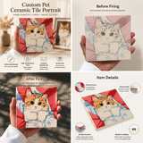 Custom Hand-Painted Porcelain Pet Portrait Tile