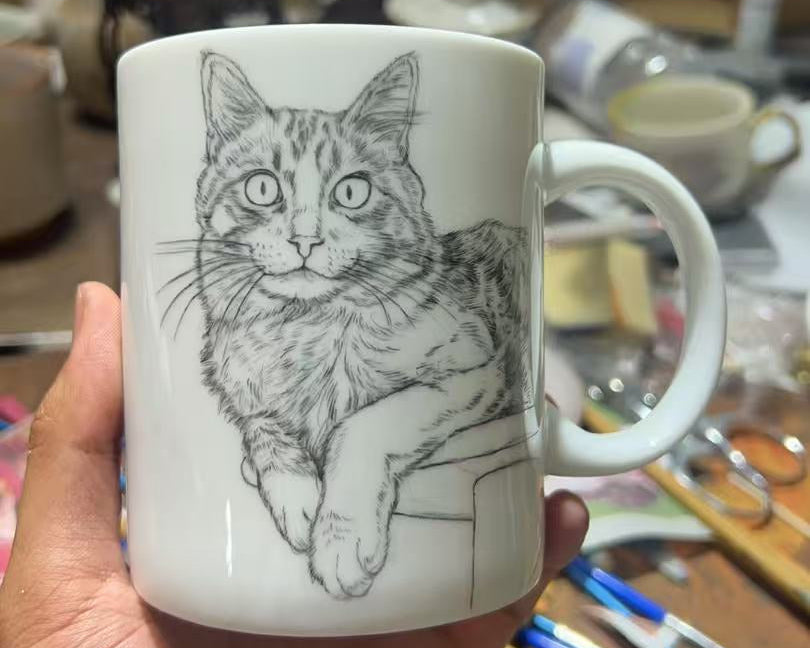 Finished hand-painted pet portrait